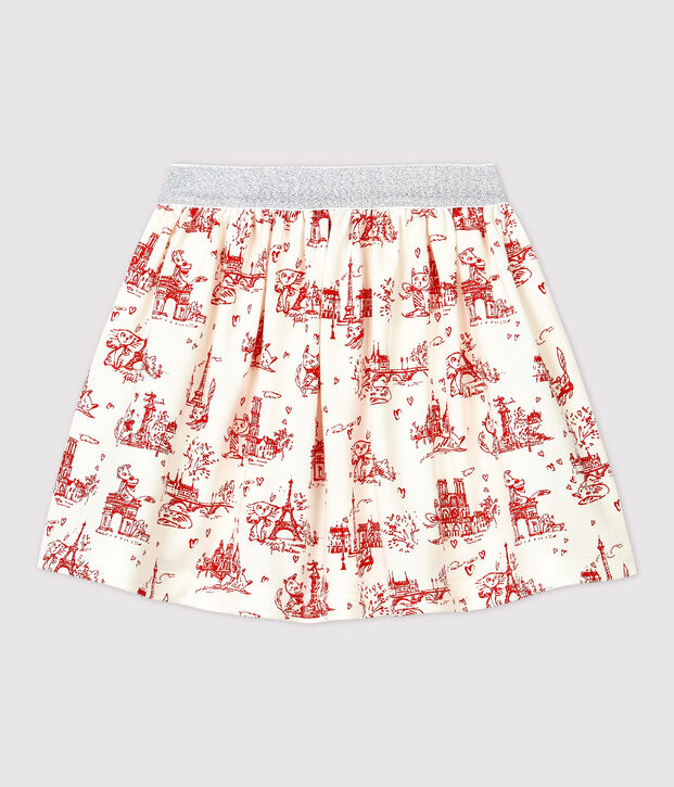 Girls' Fleece Skirt white/red