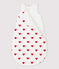 Babies' 2 TOG heart-patterned cotton sleeping bag MARSHMALLOW white/TERKUIT red