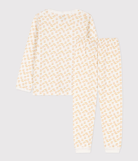 Girls' Floral Tube Knit Pyjamas MARSHMALLOW white/MULTICO white