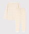 Girls' Floral Tube Knit Pyjamas MARSHMALLOW white/MULTICO white