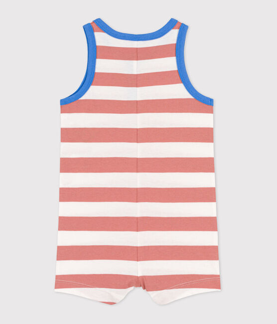 Babies' Striped Jersey Short Playsuit PAPAYE pink/MARSHMALLOW