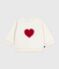 Babies' heart patterned cotton sweatshirt MILK Ecru