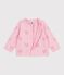 Babies' cotton cardigan with a heart pattern pink