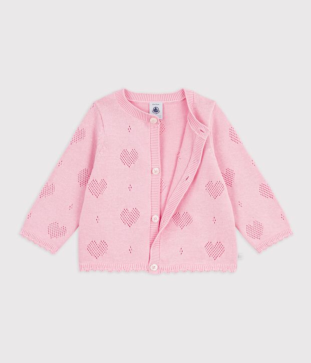 Babies' cotton cardigan with a heart pattern MARQUISE