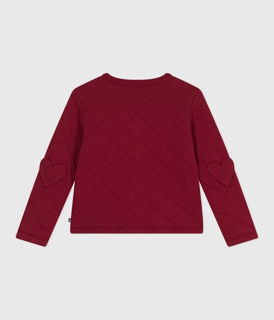 Children's plain cotton cardigan AMARANTE