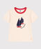 Children's short-sleeved printed cotton T-shirt AVALANCHE Ecru