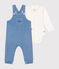 Babies' corduroy dungaree set BEACH blue