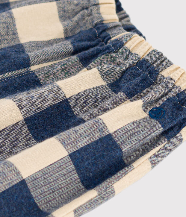 Babies' Checked Flannel Trousers blue/ecru