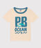 Boys' Short-Sleeved Cotton T-Shirt AVALANCHE white/MULTICO