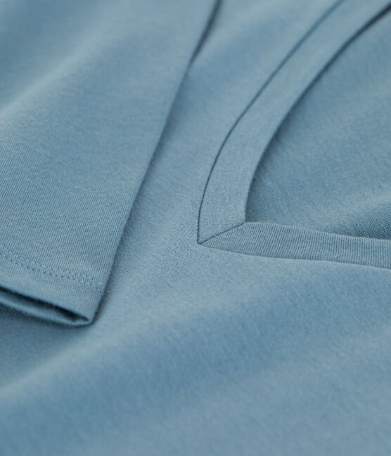 Women's Straight Cotton V-Neck T-Shirt ROVER blue