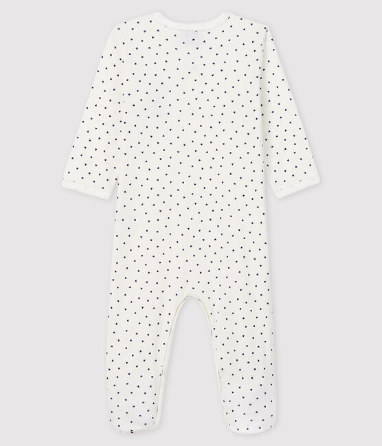 Baby Girls' Paris Cotton Sleepsuit MARSHMALLOW white/MEDIEVAL blue