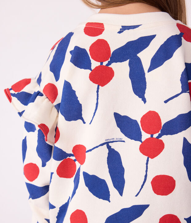 Children's printed cotton sweatshirt Ecru/multicolor