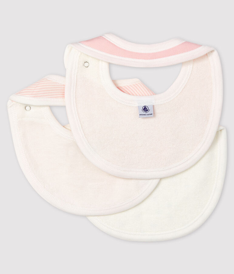 Baby Girls' Ribbed Bibs - 3-Piece Set multicolor
