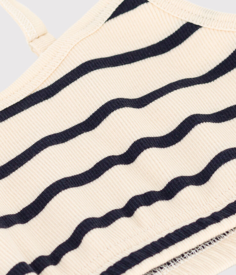 Women's Non-Wired Bra Ecru/blue