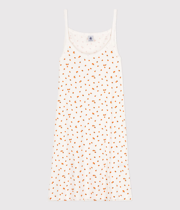 Women's Orangette Cotton Babydoll Nightdress white/multicolor