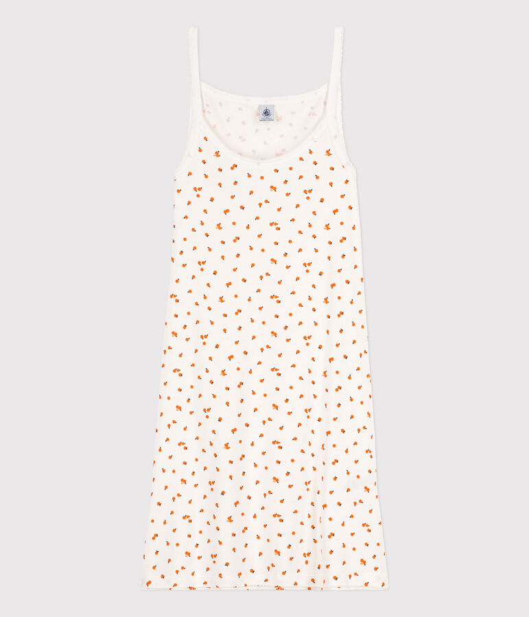 Women's Orangette Cotton Babydoll Nightdress white/multicolor
