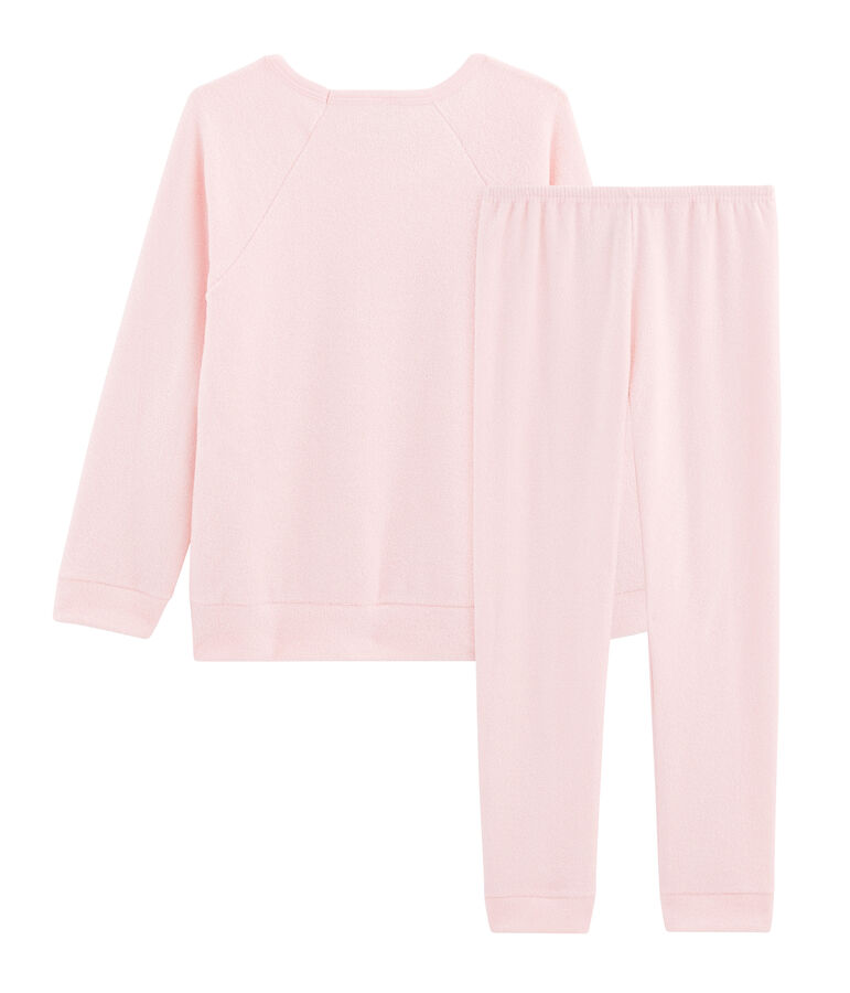 Girls' Pyjamas in Extra Warm Brushed Terry Towelling MINOIS pink