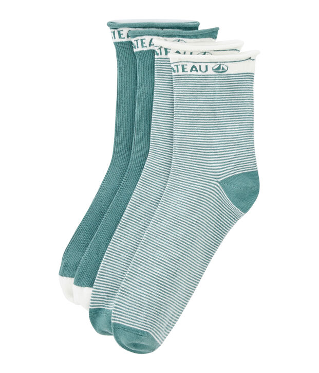 Set of 2 pairs of women's socks green