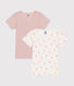 Children's short-sleeved floral cotton T-shirts - 2-Pack