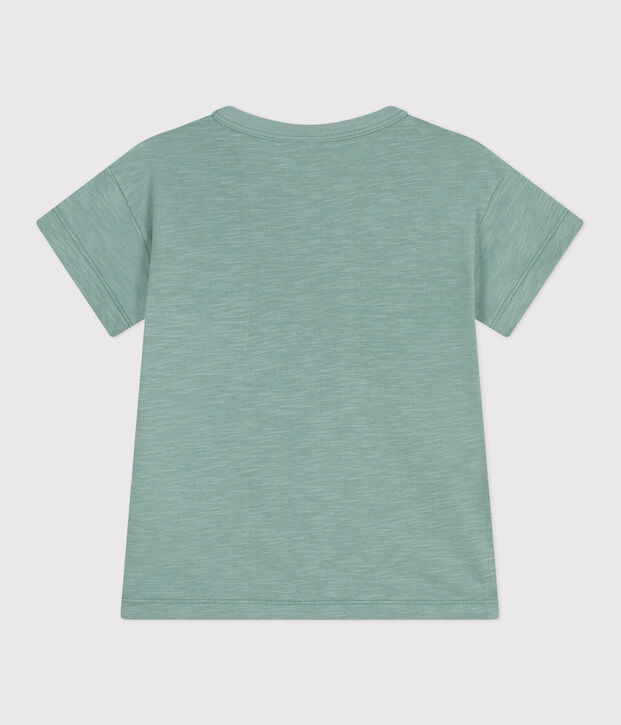 Children's plain short-sleeved cotton T-shirt green