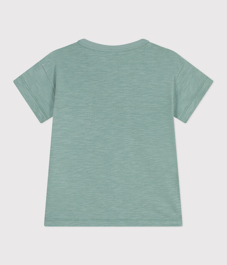 Children's plain short-sleeved cotton T-shirt PAUL green