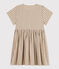 Girls' Short-Sleeved Seersucker Dress MARECAGE /SALINE