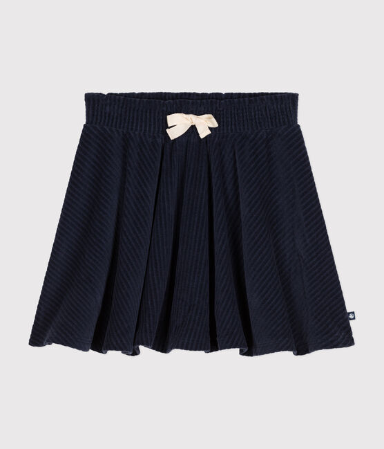 Little girls' terry velour skirt SMOKING blue