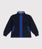 Boy's daytime fleece jacket with a zip SMOKING blue
