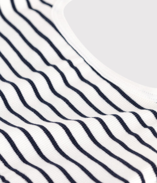 Women's striped cotton and elastane bra top white/blue