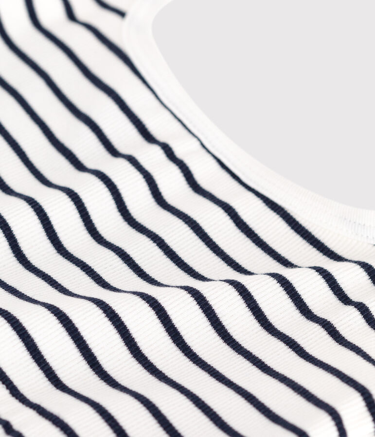 Women's striped cotton and elastane bra top white/blue