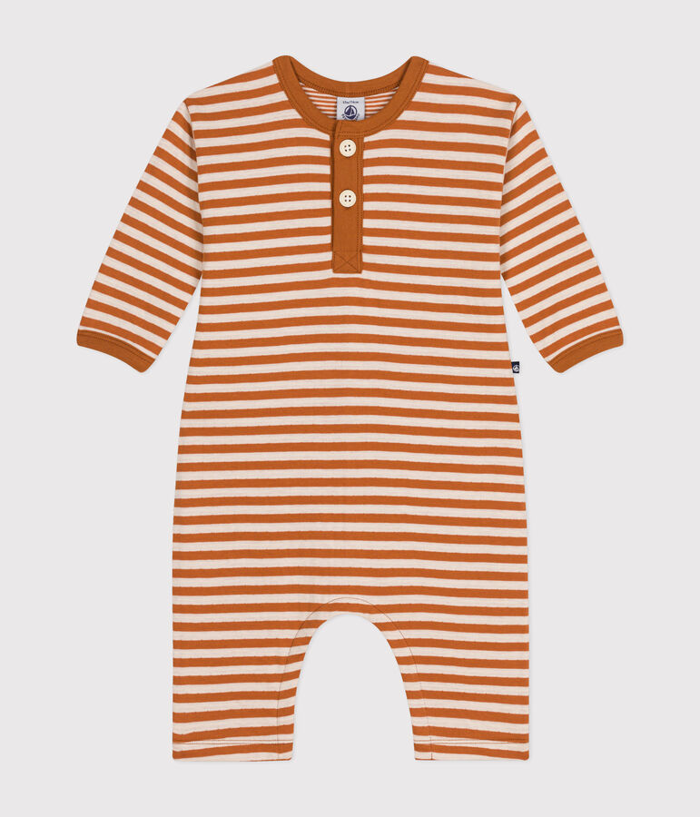 Babies' Long Tube Knit Bodysuit brown/ecru