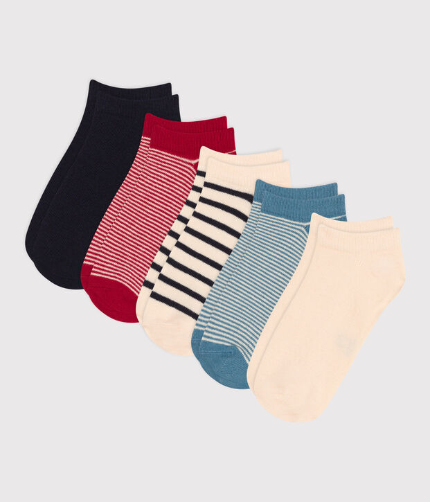 Children's Cotton Jersey Striped Socks - 5-Pack multicolor