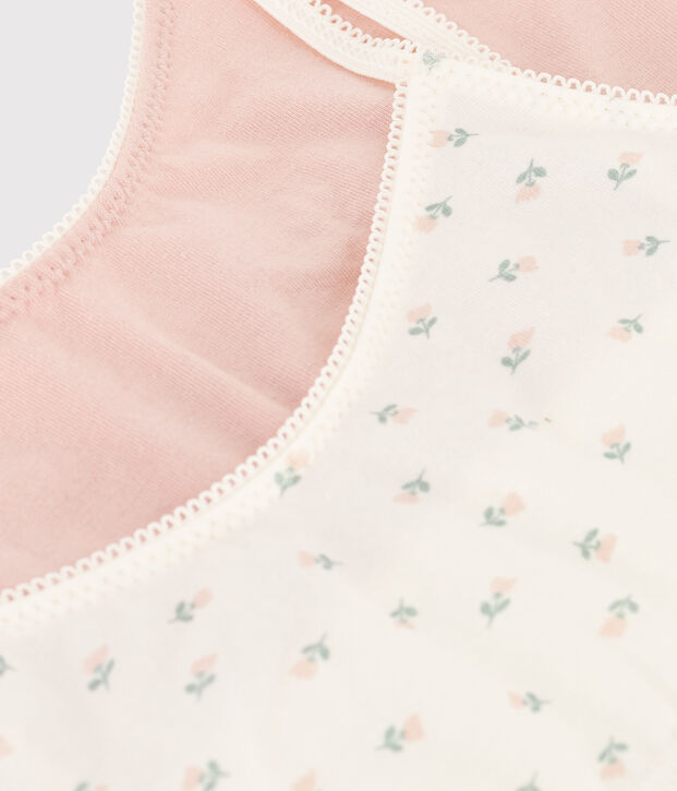 Girls' Floral Patterned Cotton and Elastane Bralettes - 2-Pack multicolor