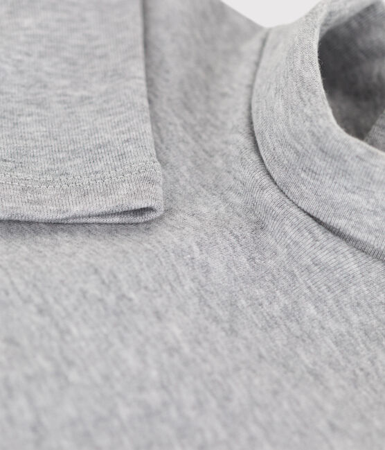Babies' Long-Sleeved Roll Neck Cotton Bodysuit FUMEE CHINE grey