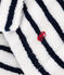 Children's Unisex Striped Terry Bathrobe LAIT white/MEDIEVAL blue