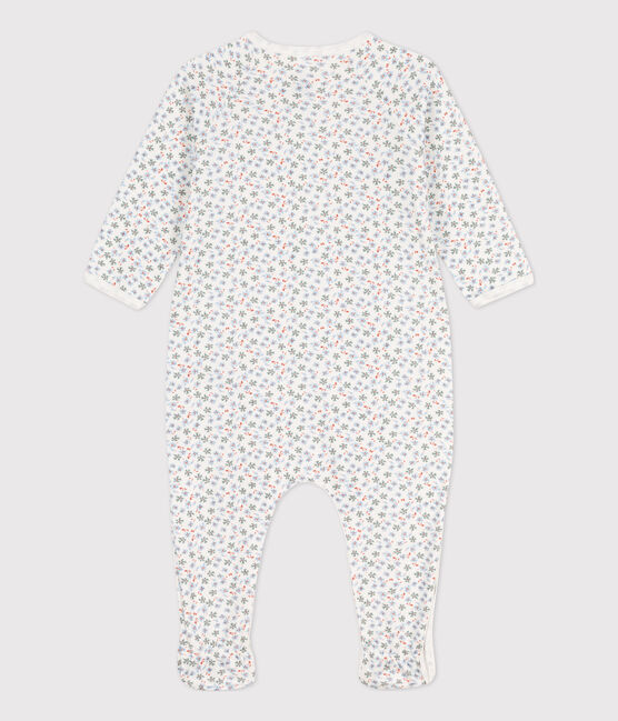 Babies' Fleece Patterned Sleepsuit MARSHMALLOW white/MULTICO white