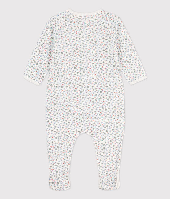 Babies' Fleece Patterned Sleepsuit MARSHMALLOW white/MULTICO white