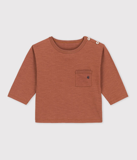 Babies' Long-Sleeved Cotton T-shirt CINA brown