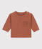 Babies' Long-Sleeved Cotton T-shirt CINA brown