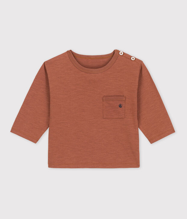 Babies' Long-Sleeved Cotton T-shirt brown
