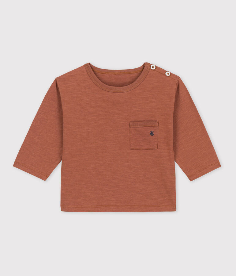 Babies' Long-Sleeved Cotton T-shirt brown