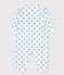 Babies' Footless Blue Heart Patterned Sleepsuit MARSHMALLOW white/BRASIER blue