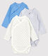 Babies' Long-sleeved Wrapover Organic Cotton Bodysuits - 3-Pack