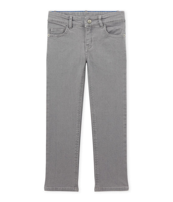Girls' skinny trousers in stretch denim Gris grey
