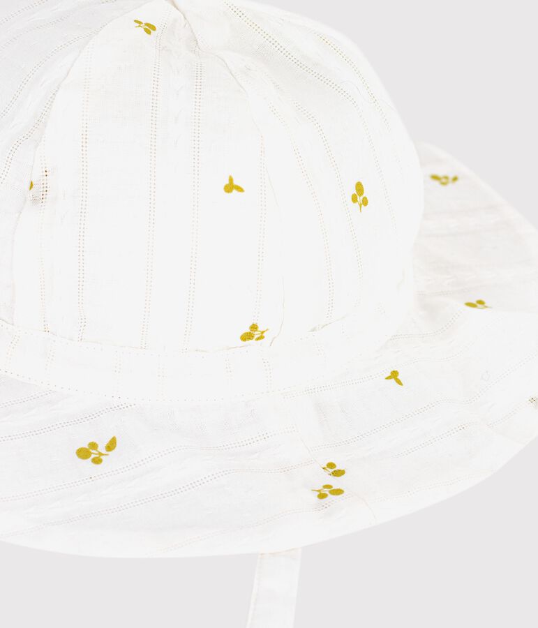 Baby girls' floral print wide brimmed floppy hat green/green