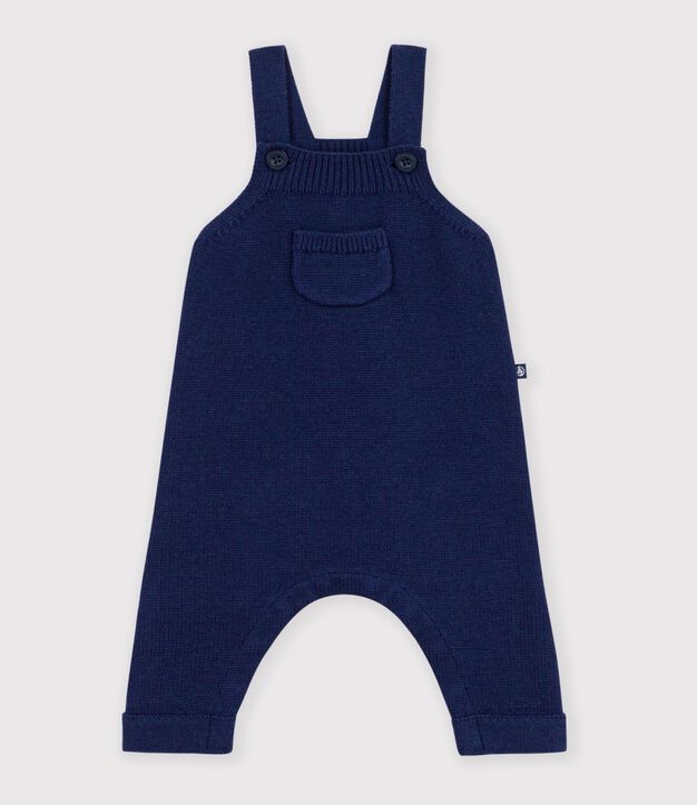 Salopette b&eacute;b&eacute; unie en tricot laine et coton SOIR