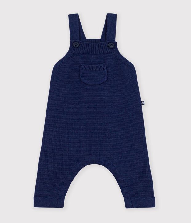 Salopette b&eacute;b&eacute; unie en tricot laine et coton SOIR