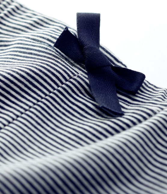 Babies' Organic Cotton Pinstriped Shorts SMOKING blue/MARSHMALLOW white