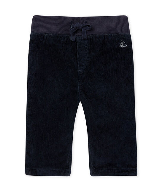 Baby boy's lined stretch corduroy trousers SMOKING blue