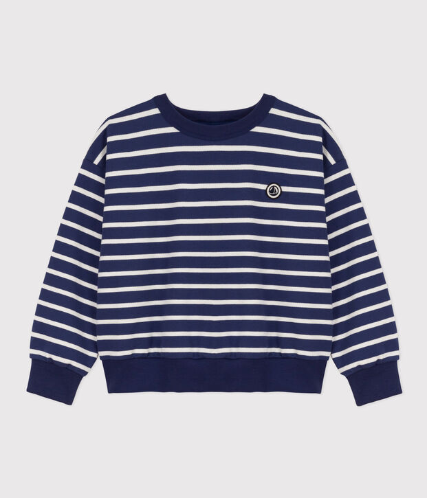 Children's Unisex Fleece Sweatshirt blue/white